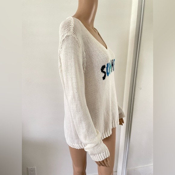 Wooden Ships SUMMER Oversized Slouchy Sweater Cream Size S/M - Picture 5 of 6